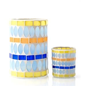 Pink Zebra Mosaic Accent Shade and candle holder